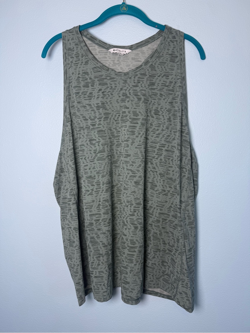 Athleta Green Patterned Muscle Tank